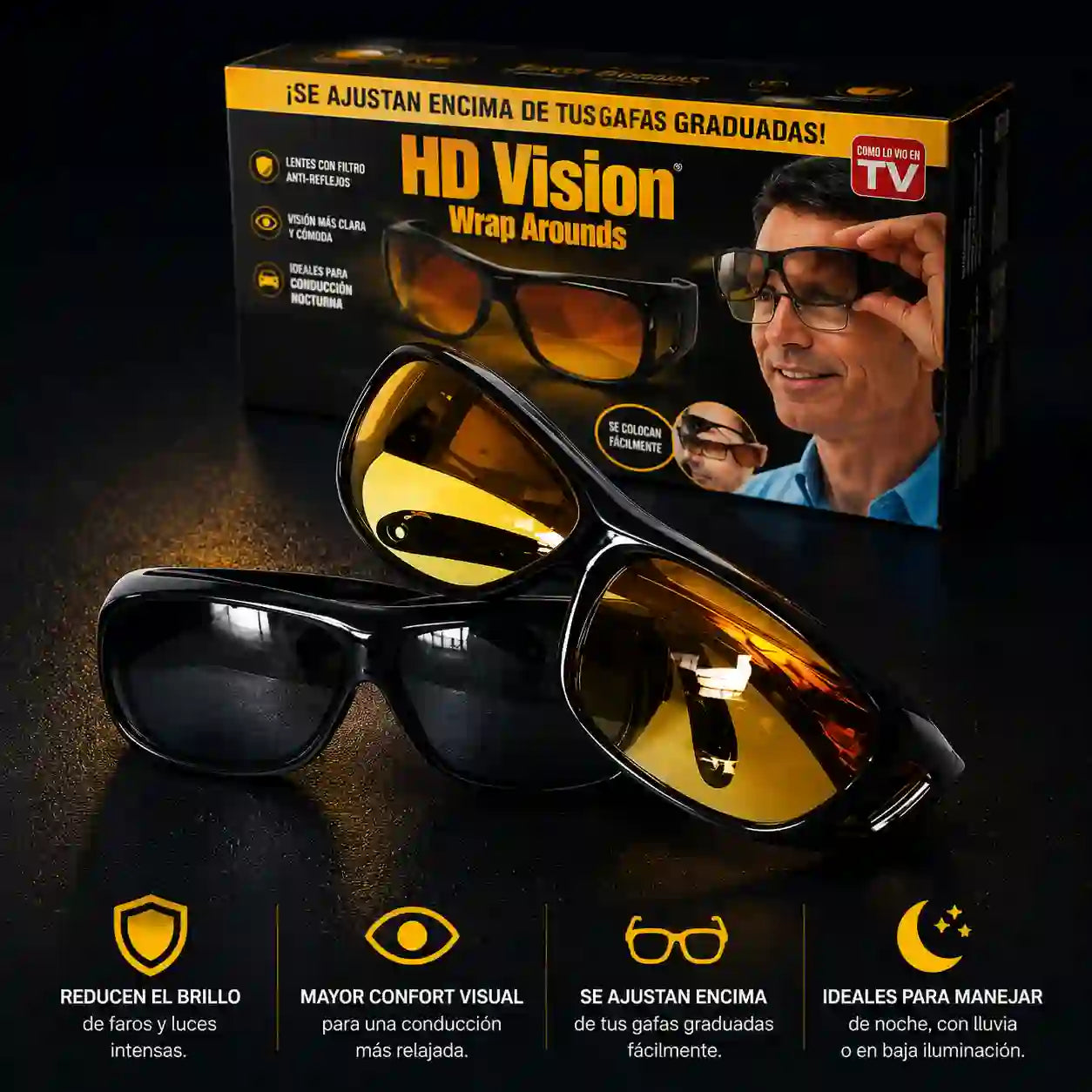 Gafas de conducción nocturna anti deslumbramiento