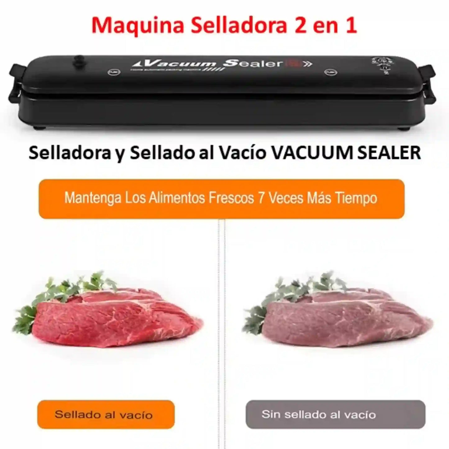 Maquina selladora al vacío + 100 bolsas listas para usar