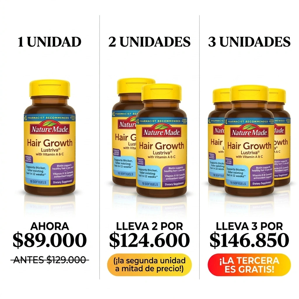 Cápsulas blandas para el crecimiento del cabello |Nature Made