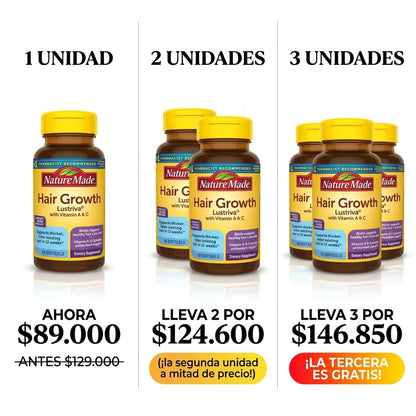 Cápsulas blandas para el crecimiento del cabello |Nature Made