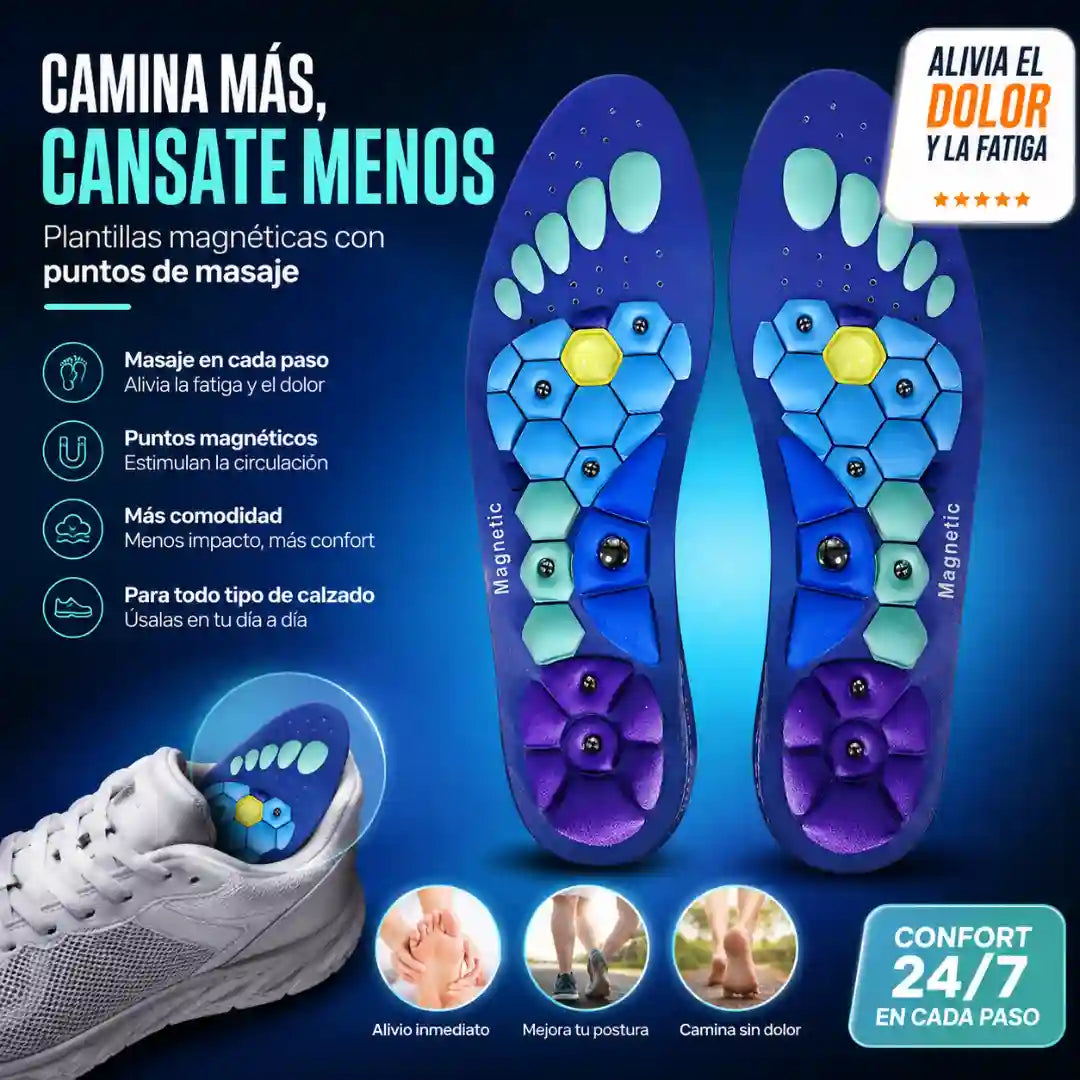 Plantillas magnéticas con puntos de masaje | Relaja y alivia tus pies