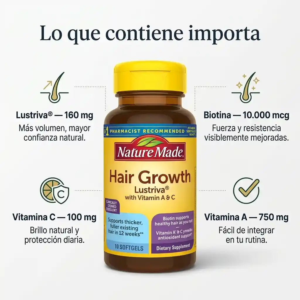 Cápsulas blandas para el crecimiento del cabello |Nature Made